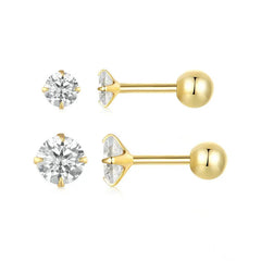 Orecchini Punto Luce in Argento Sterling 925 con Placcatura in Oro