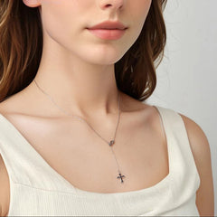 Collana Infinite Faith in argento Sterling 925 con croce e simbolo dell'infinito