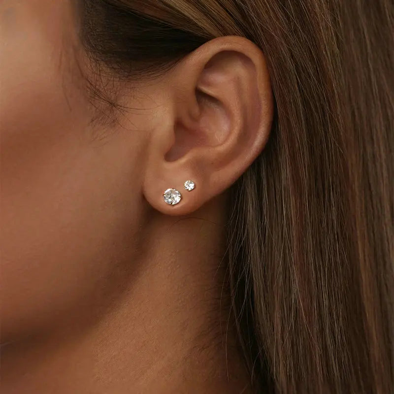 Orecchini Punto Luce in Argento Sterling 925 con Placcatura in Oro
