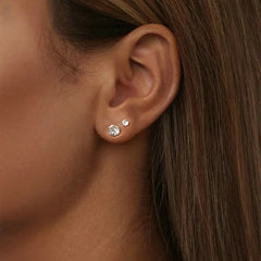 Orecchini Punto Luce in Argento Sterling 925 con Placcatura in Oro