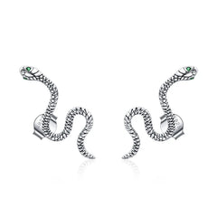 Orecchini a forma di serpente in argento sterling 925