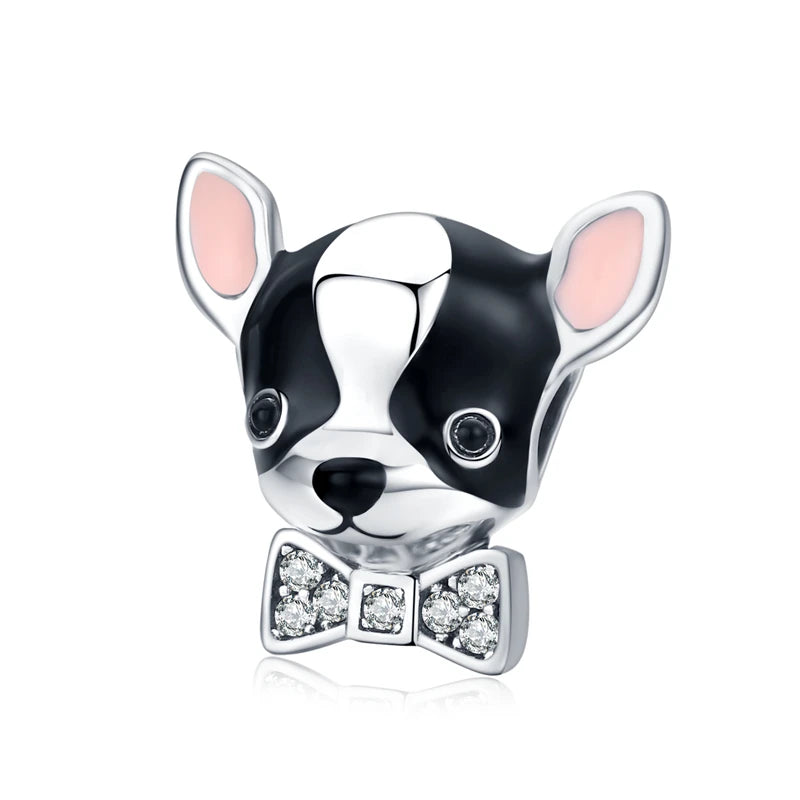 Charm My Life in 925 Silver - Boston Terrier with Bow Tie