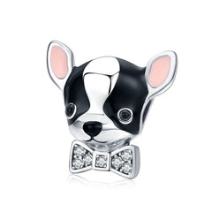 Charm My Life in 925 Silver - Boston Terrier with Bow Tie