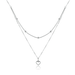 Collana doppia Subtle Love – Cuore in argento Sterling 925