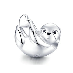 My Life in 925 Silver - Lazy Sloth with Heart Charm