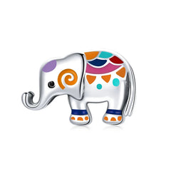 Charm My Life in argento 925 - Ciondolo elefante colorato