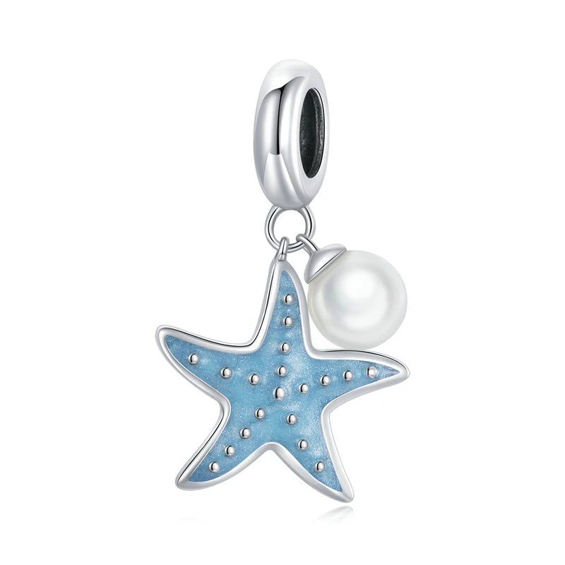 Charm My Life in 925 Silver - Starfish & Pearl Pendant