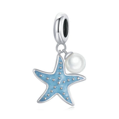 Charm My Life in 925 Silver - Starfish & Pearl Pendant