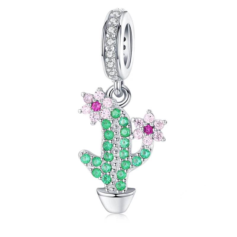 Charm My Life in 925 Silver - Blooming Cactus Pendant