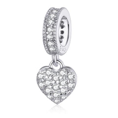 Charm My Life in 925 Silver - Sparkling Heart Pendant