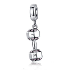 Charm My Life in 925 Silver - Live Fit Dumbbell Pendant