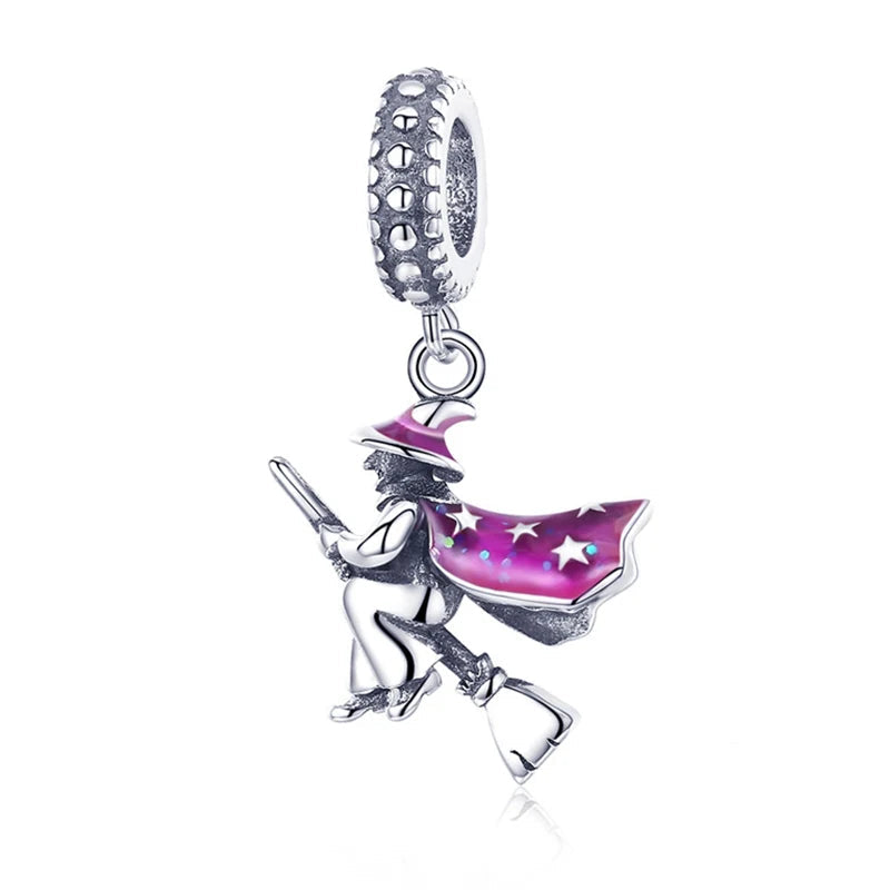 Charm My Life in 925 Silver - Flying Witch Pendant