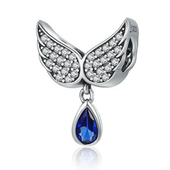 Charm My Life in 925 Silver - Heavenly Wings with Sapphire Drop