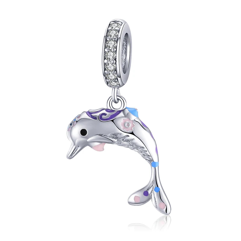 Charm My Life in 925 Silver - Playful Dolphin Pendant
