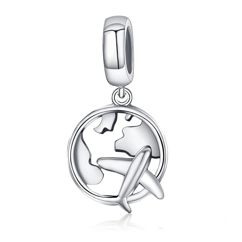 Charm My Life in 925 Silver - Wanderlust Globe Pendant