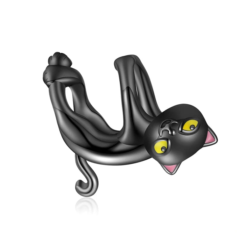 Charm My Life in 925 Silver - Playful Black Cat