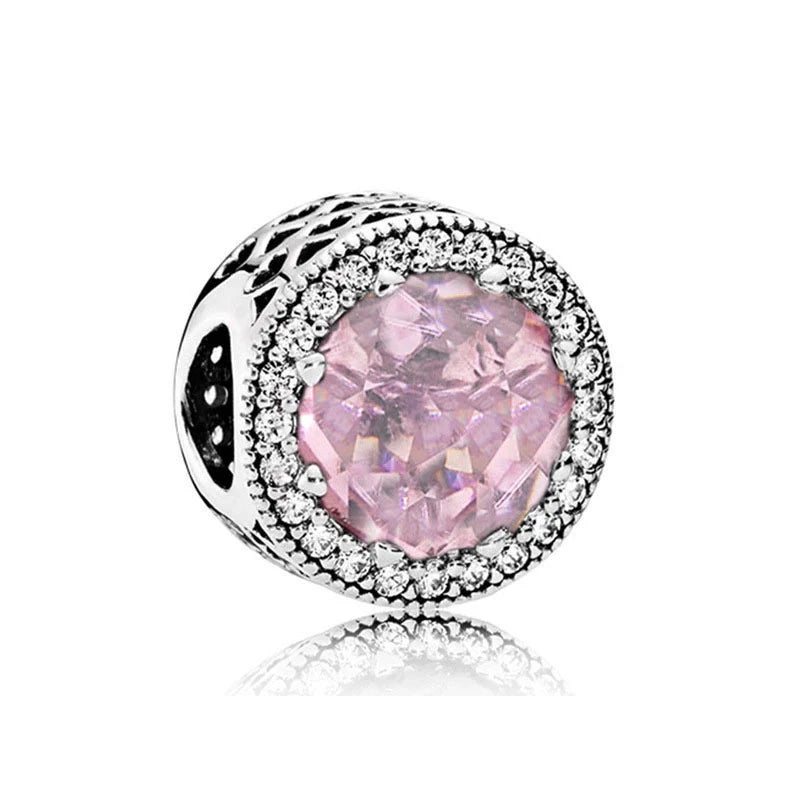 Ciondolo My Life in argento Sterling 925 - Halo di cristallo rosa 