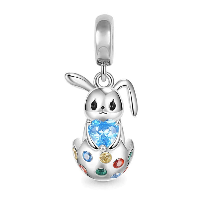 Ciondolo My Life in argento sterling 925 - Ciondolo coniglietto pasquale 