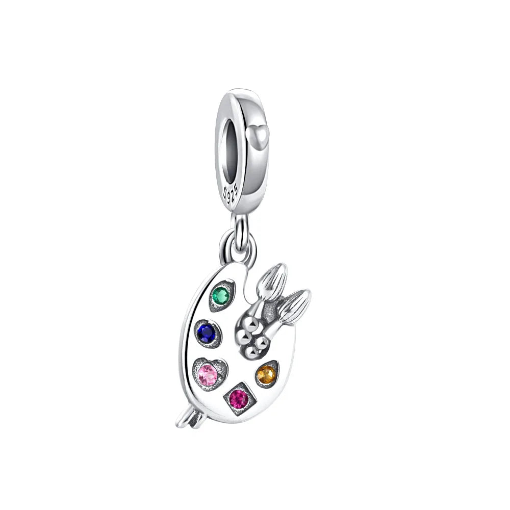 Colorful Artist Palette Pendant - My Life Charm in 925 Sterling Silver