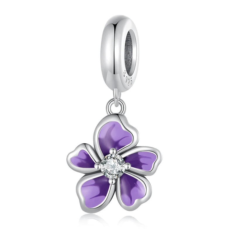 Charm My Life in 925 Silver - Purple Blossom Pendante