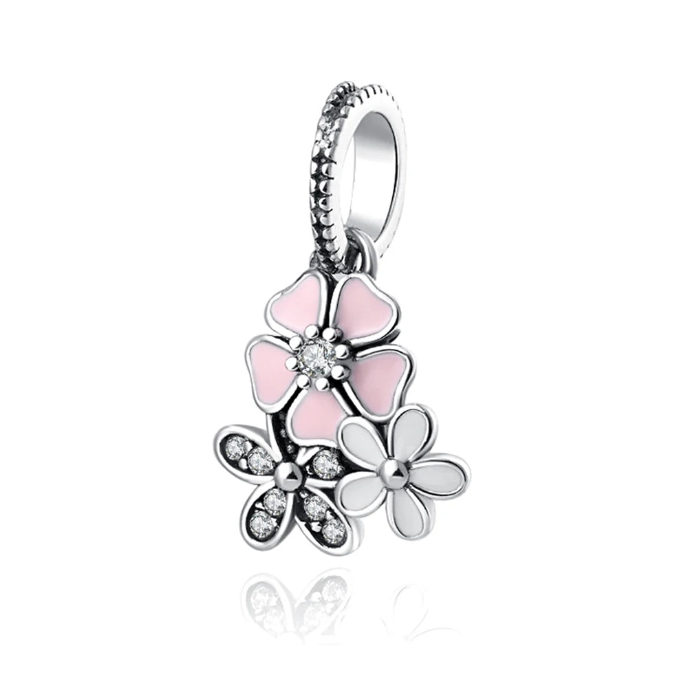 Ciondolo My Life in argento sterling 925 - Trio di fiori 