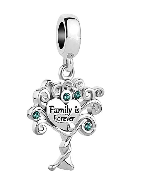 Family Tree Forever Pendant - My Life Charm in 925 Sterling Silver