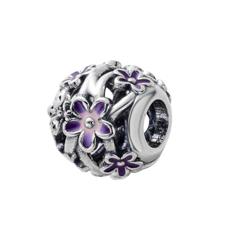Ciondolo My Life in argento Sterling 925 - Fiore viola 
