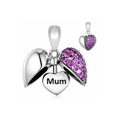 Ciondolo My Life in argento Sterling 925 - Ciondolo a forma di cuore della mamma 