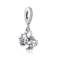 Ciondolo My Life in argento Sterling 925 - Ciondolo sposa e sposo 