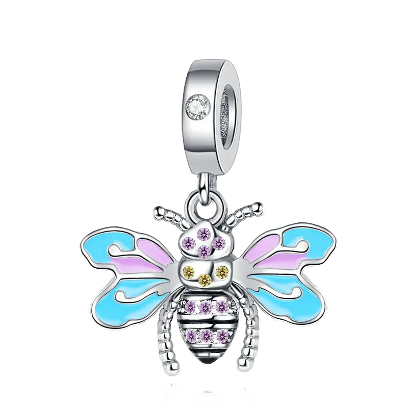 Pastel Bee Pendant - My Life Charm in 925 Sterling Silver