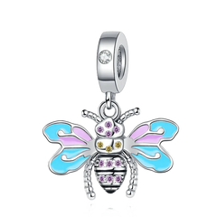 Pastel Bee Pendant - My Life Charm in 925 Sterling Silver