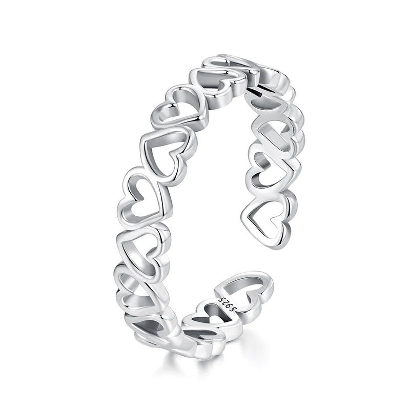 Anello Cuori Intrecciati in Argento Sterling 925