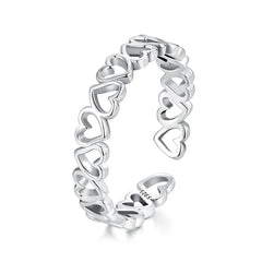 Anello Cuori Intrecciati in Argento Sterling 925
