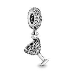 Ciondolo My Life in argento sterling 925 - Calice di vino spumante 