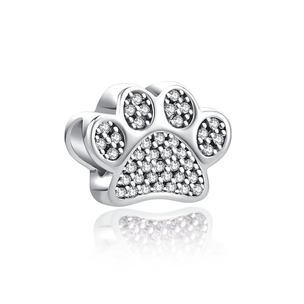 Crystal Paw Print - My Life Charm in 925 Sterling Silver