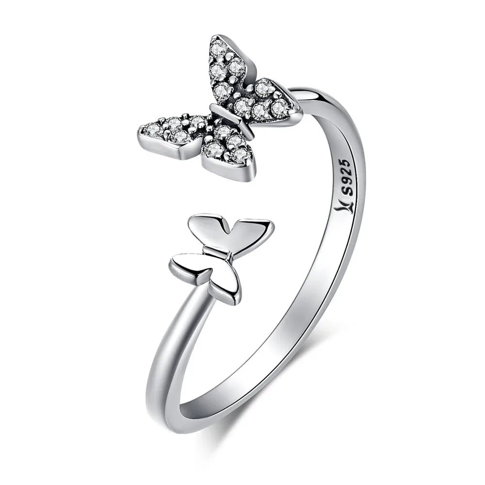 Anello a farfalla trasformabile in argento sterling 925