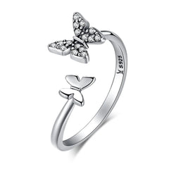 Anello a farfalla trasformabile in argento sterling 925