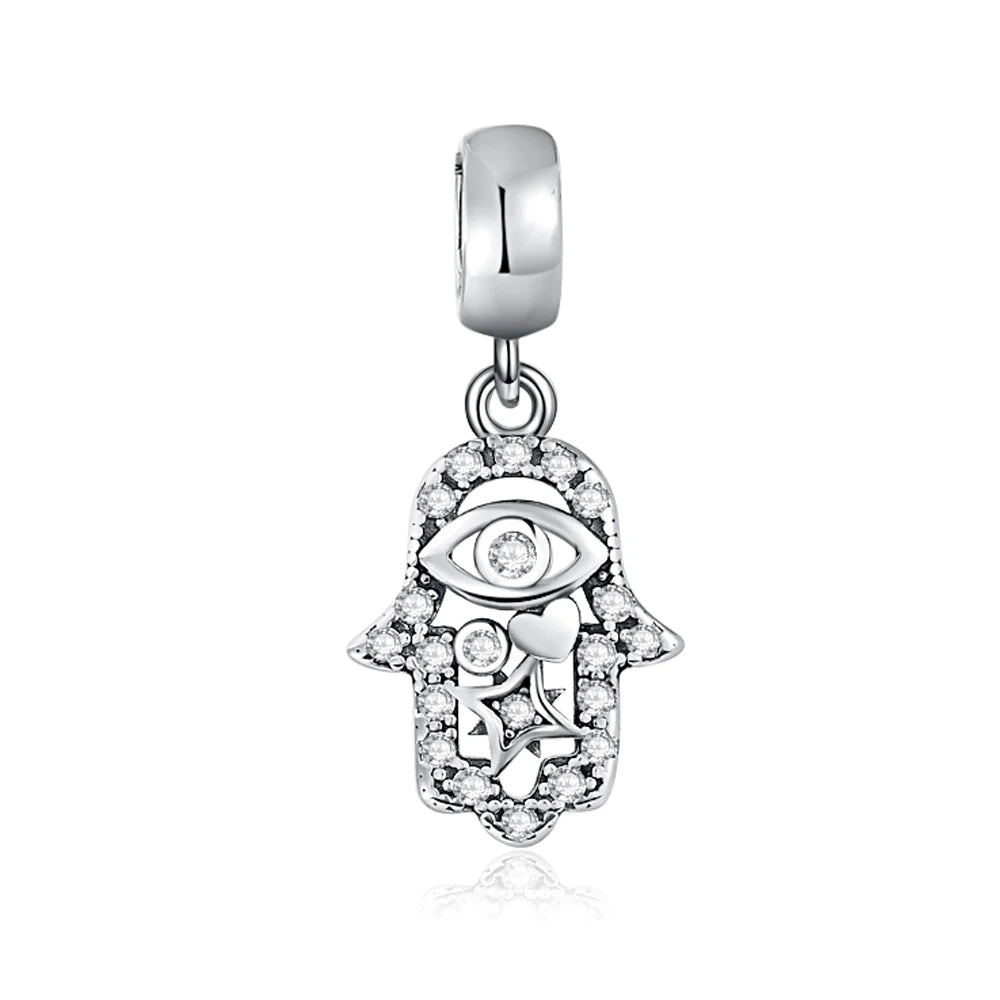 Il mio ciondolo di vita in argento sterling 925 - Ciondolo di protezione Hamsa 