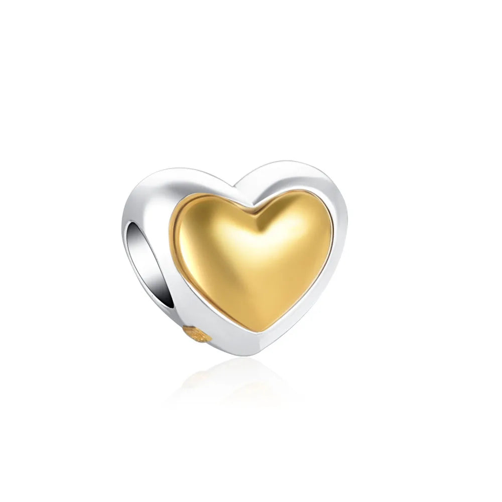 Ciondolo My Life in argento Sterling 925 - Cuore dorato 