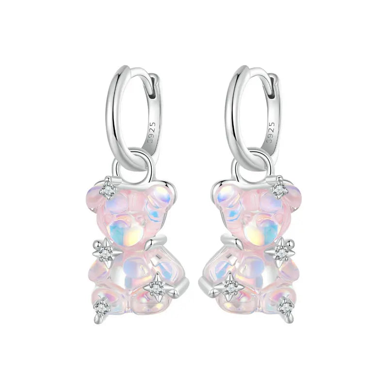 Orecchini Gummy Bear Shine – Argento Sterling 925 con Cristallo Iridescente