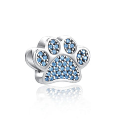 Blue Paw Print - My Life Charm in 925 Sterling Silver