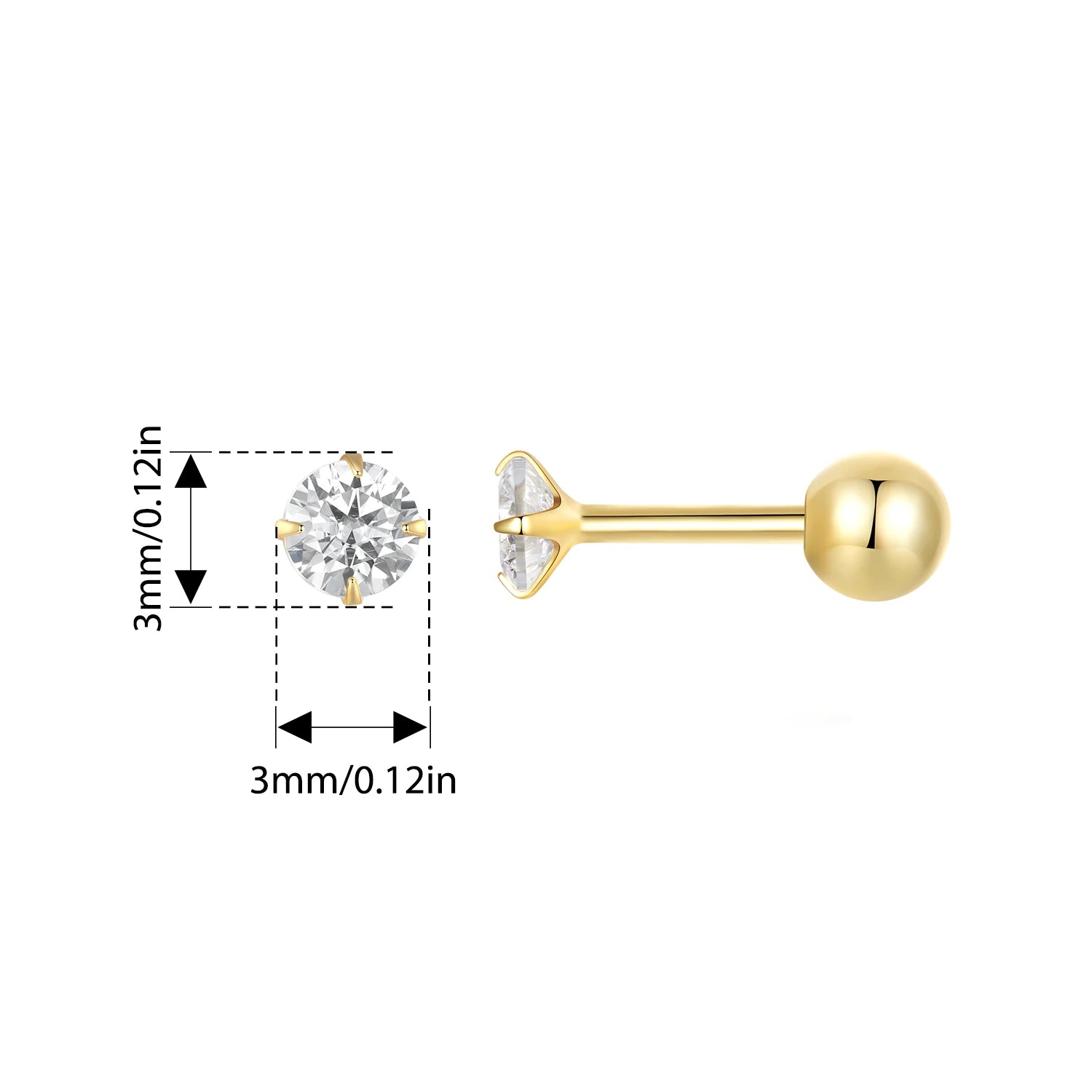 Orecchini Punto Luce in Argento Sterling 925 con Placcatura in Oro