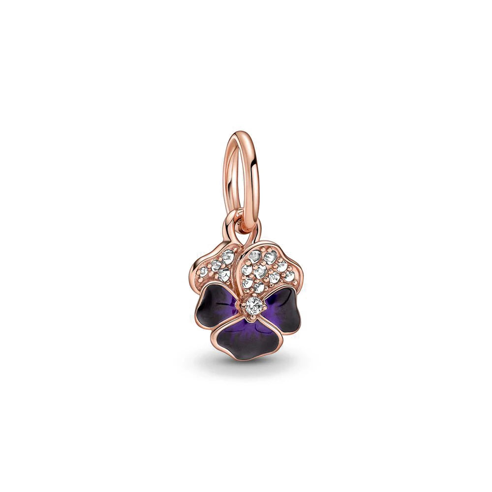 Ciondolo My Life in argento sterling 925 - Fiore di viola del pensiero 