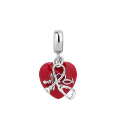 Herzschlag-Liebesanhänger - Mein Leben Charm in 925 Sterling Silber 