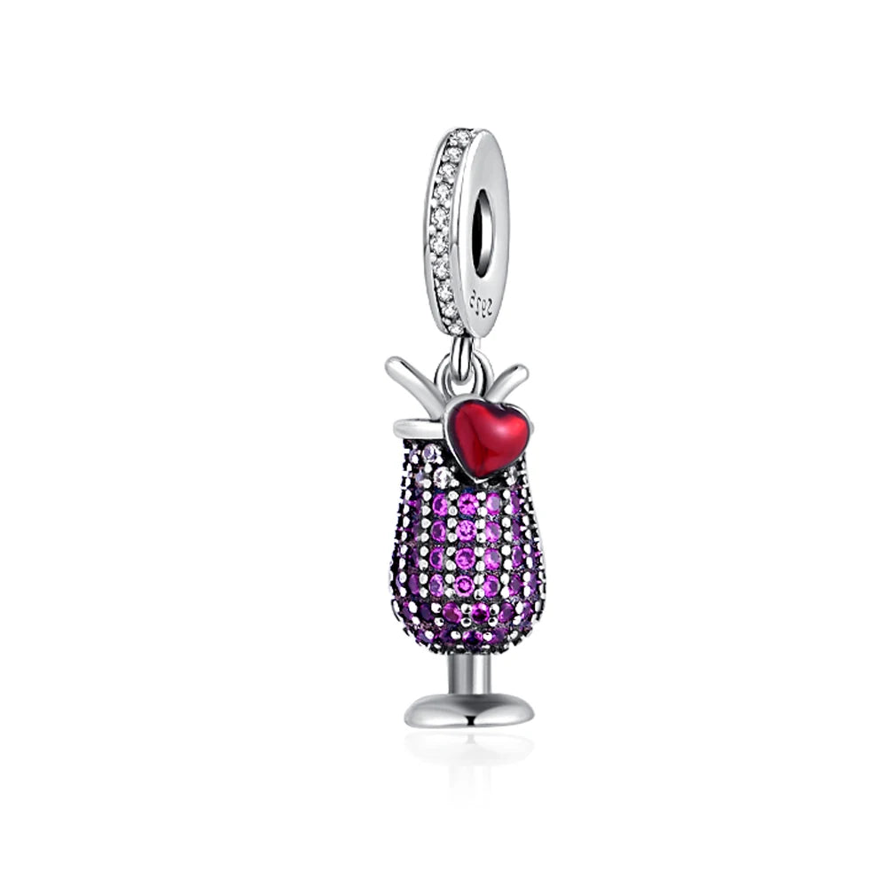 Purple Cocktail Pendant - My Life Charm in 925 Sterling Silver