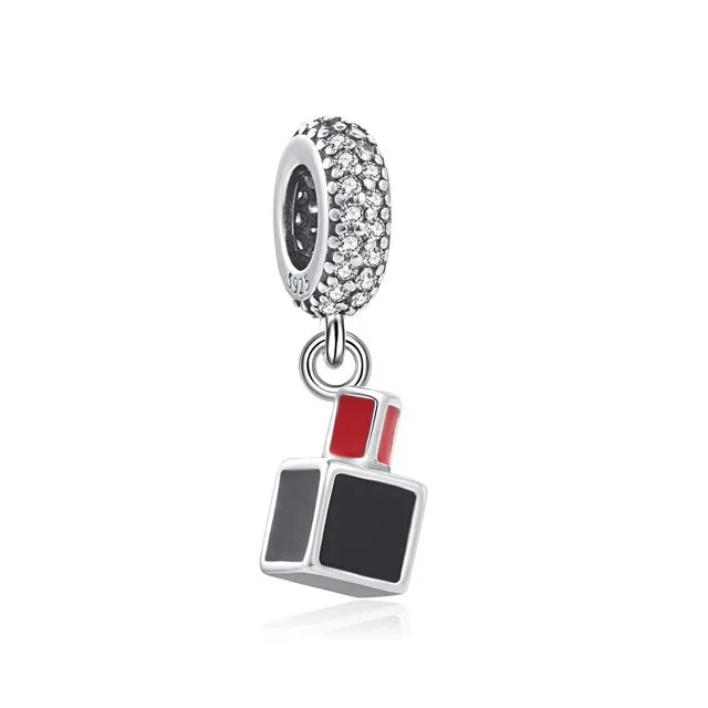 Black Nail Polish Pendant - My Life Charm in 925 Sterling Silver