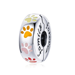 Charm My Life in 925 Silver - Family Forever Paw Print