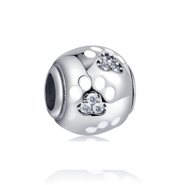 Shiny Paw Trail - My Life Charm in 925 Sterling Silver