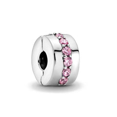 Pink Sparkle Clip - Mein Leben Charm in 925 Sterling Silber 