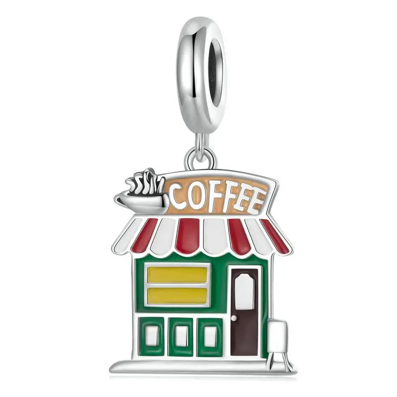 Charm My Life in 925 Silver - Coffee Shop Pendant